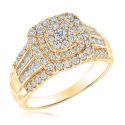 Ellaura Glow Yellow Gold Multi-Diamond Engagement Ring 1ctw - Size 5