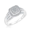 Ellaura Harmony Round Diamond Multi-Top Four-Row Band Engagement Ring 1/2ctw